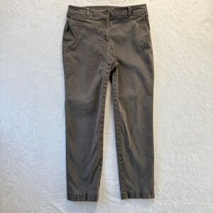Talbots Pants Women Sz 8‎ Brown Perfect Chino Curvy Fit Casual Trousers